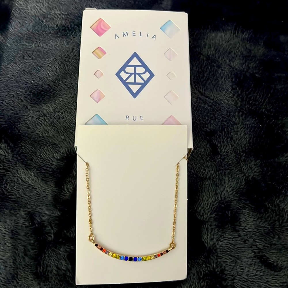 Amelia Rue gold chain w/colored stones